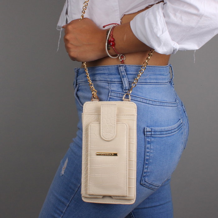 Zoozie Bags Bolso Cruzado de Piel para Teléfono con Monedero y Tarjetero Beige Zoozie Bags Bolso Cruzado de Piel para Teléfono con Monedero y Tarjetero Beige